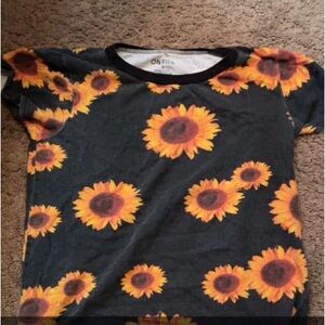 ON Fire Kids Sunflower Shirt - Black and Yellow